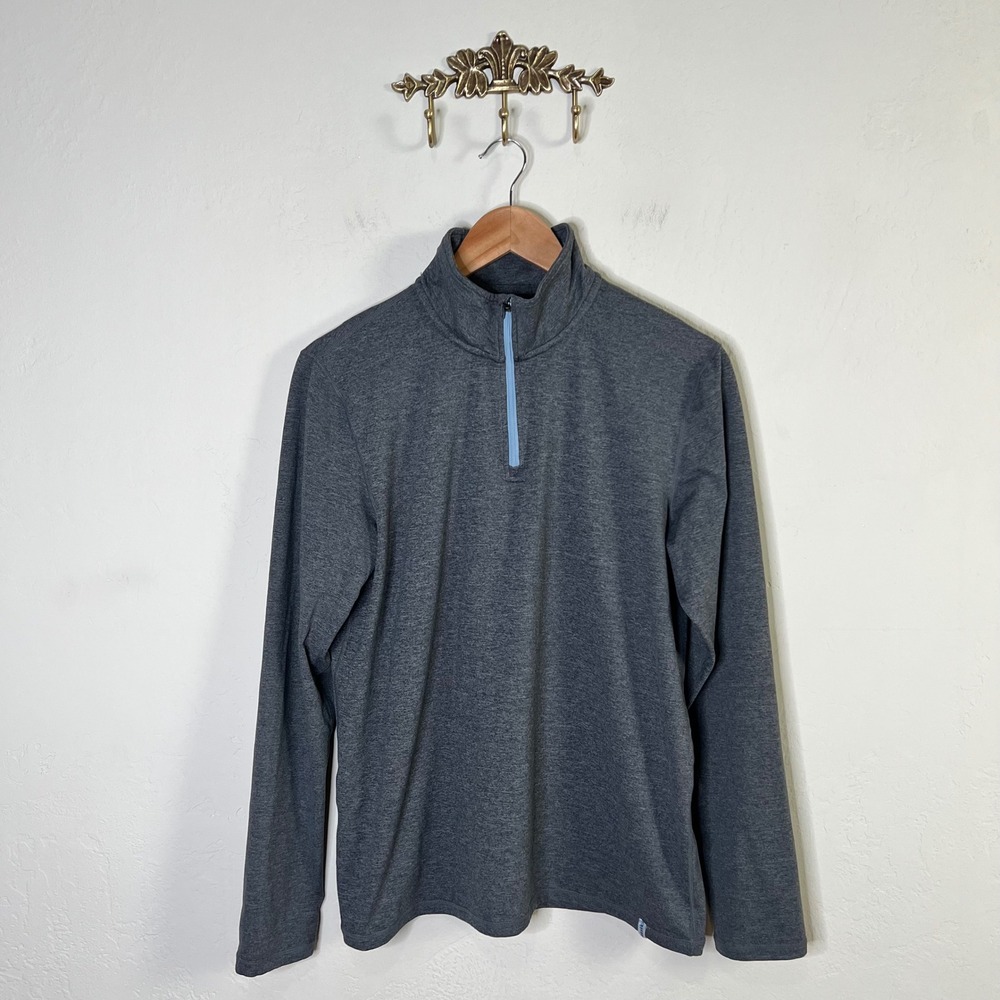 Marine Layer Pullover Weekend Sport Mens Size Medium Gray 1/4 Zip Long Sleeve